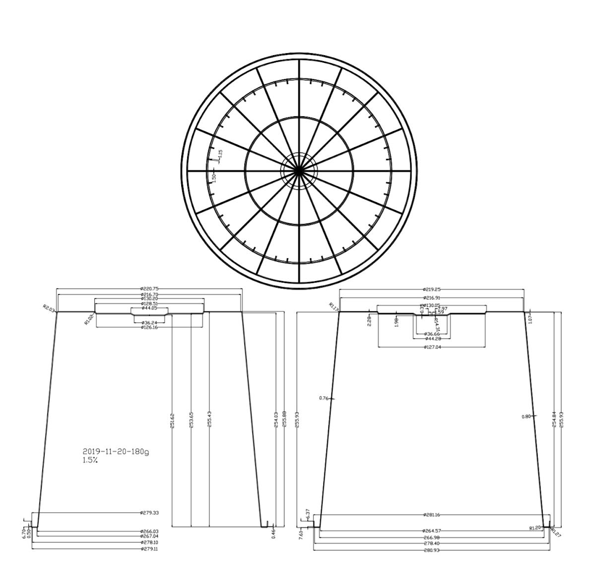 Flower Buckets – 10 Liter, 10.87 x 8.54 x 10.16",  Count 2800/Pallet- $.75/Ea