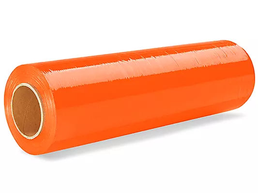 18 x 1500' 80ga Hand Stretch Film Orange 4rl/cs , 44RL Available