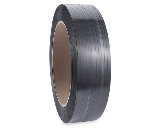 1/2" X 9900' MACH POLYPROP STRAP 350# 0.023" BLK  -  9" X 8" CORE 24 COILS per PALLET, S-14198-ReSKU