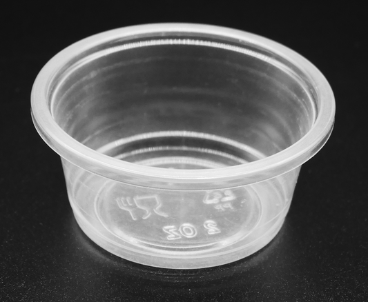 Clear Plastic Souffle Cup / 2 oz  Portion Cup (Unrolled Rim)- 5000/Case - 127P2C-ReSKU